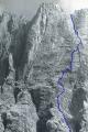 Vorschlag Nr. 14 für Ersatztour Rädlergrat: Cima su Alto "Ratti / Vitali" lohnende Alternative für die durch den Bergsturz vernichtete Livanosverschneidung nebenan. <br />(17. 07. 1993 mit Paul Gürtler)