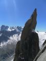Bei unserer zweiten Durchsteigung der "Grepon Mer de Glace" haben wir auch die Aiguille du Roc mitgenommen, deren Gipfel zu erreichen mir nur mit Seilwurfhilfe möglich war.